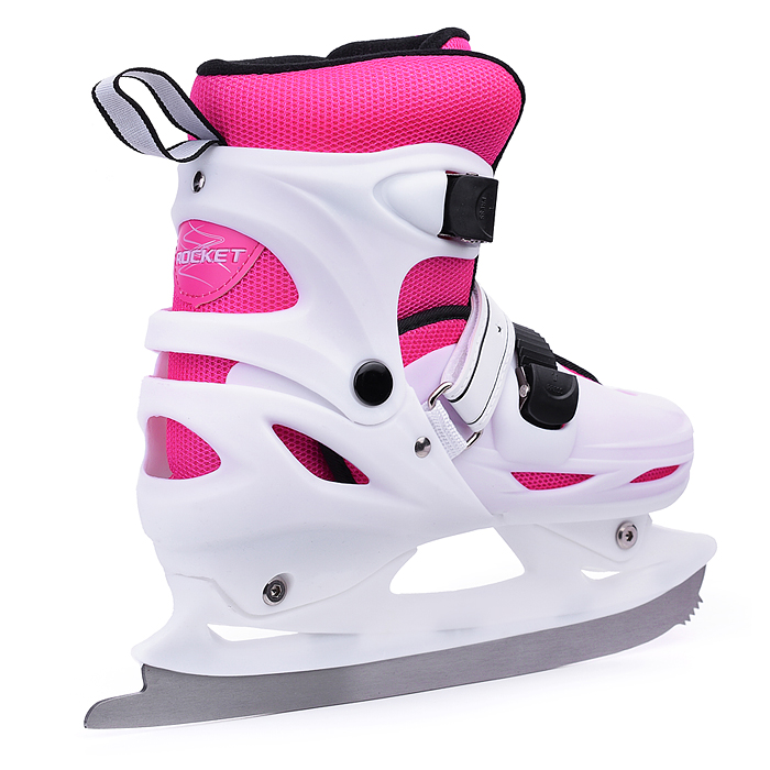 Фото к товару Коньки R0010 детские L бело-розовый Коньки R0010 детские L бело-розовый