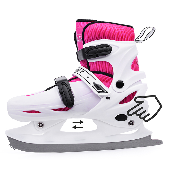 Фото к товару Коньки R0010 детские L бело-розовый Коньки R0010 детские L бело-розовый