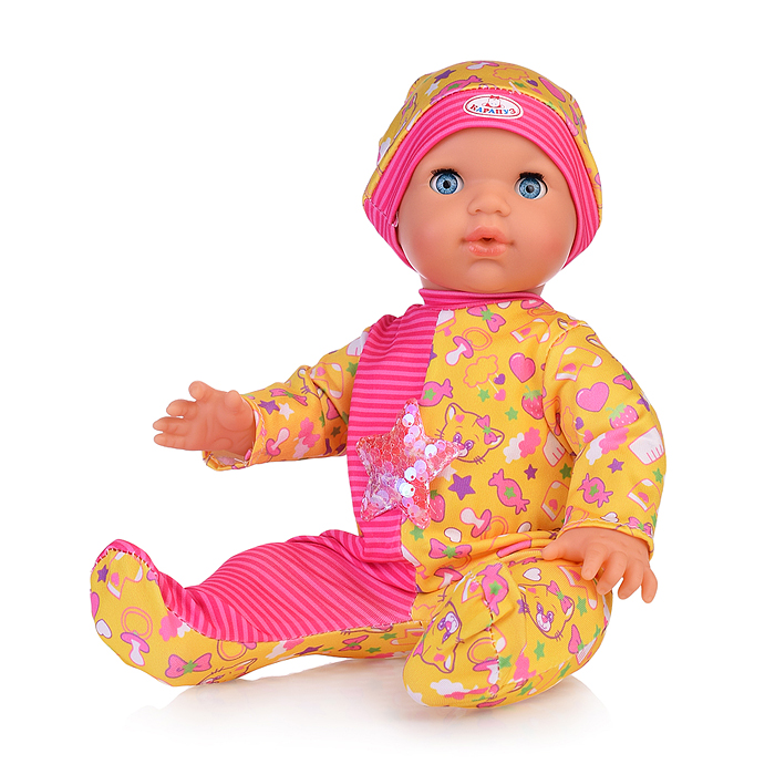 Фото к товару Пупс озвуч 35см, Шаинский музыка (пьет, писает, закр. глазки, 4 акс, 2000 слов) в коробке Пупс озвуч 35см, Шаинский музыка (пьет, писает, закр. глазки, 4 акс, 2000 слов) в коробке