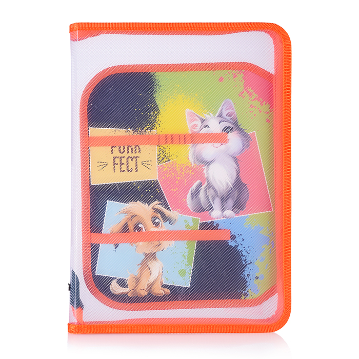 Папка для труда А4 молния вокруг, пластик "Purrfect"