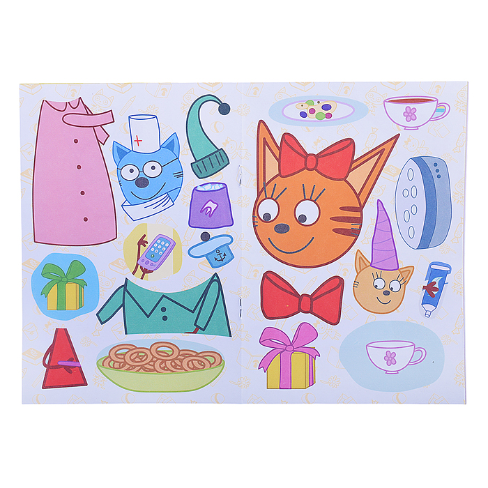 Фото к товару Книга раскраска, аппликация. Три Кота. Приклей-ка Молочный зуб Книга раскраска, аппликация. Три Кота. Приклей-ка Молочный зуб