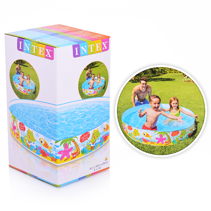 Бассейн «Пляж», 152 х 25 см, жёсткий борт, от 3 лет, 56451NP INTEX не товарный вид.нарушена упаковка