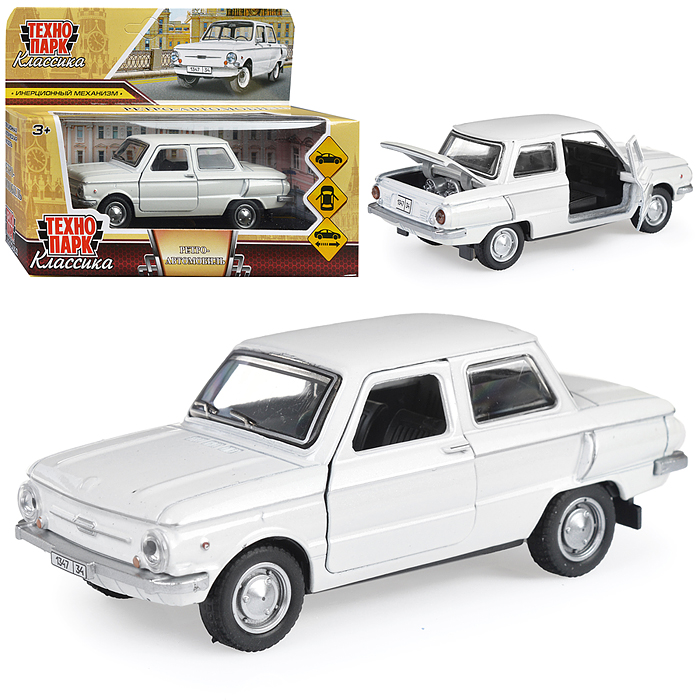 Машина металл ЗАЗ-968А "Запорожец" 12 см, белый, инерц., в коробке Машина металл ЗАЗ-968А "Запорожец" 12 см, белый, инерц., в коробке
