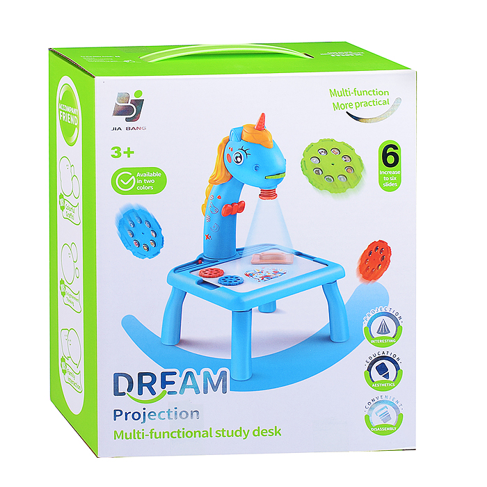 Фото к товару Доска для рисования 899-178Y "Единорожка" с проектором, в коробке Доска для рисования 899-178Y "Единорожка" с проектором, в коробке