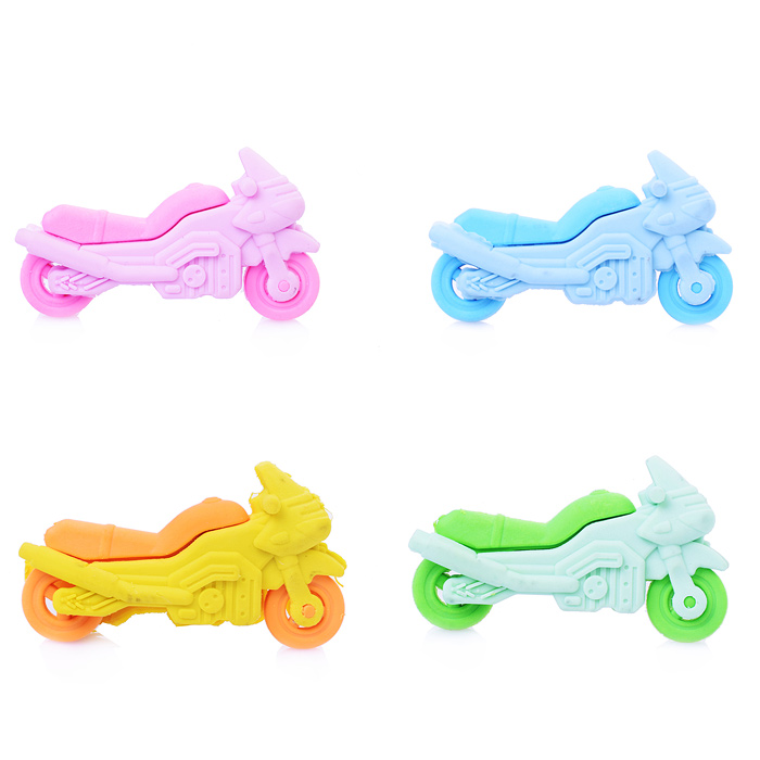 Ластик из синтет. каучука "Мотоцикл" в индивидуальной упаковке-европодвесе Ластик из синтет. каучука "Мотоцикл" в индивидуальной упаковке-европодвесе