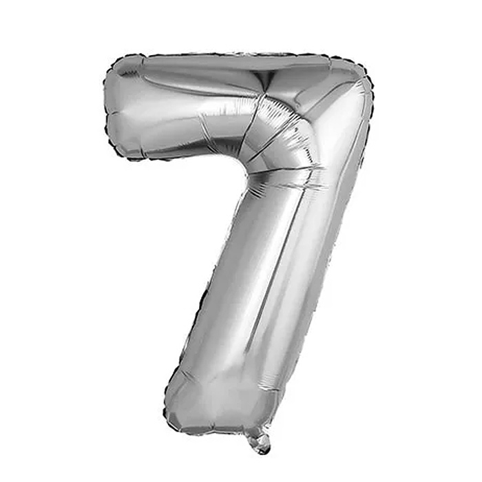 Шар фольгированный Цифра 7 40" Silver