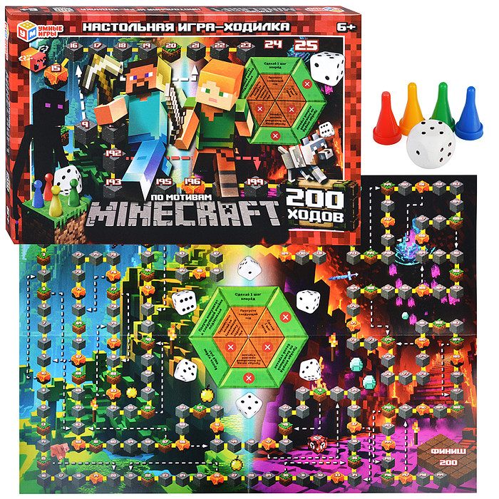 Настольная игра-ходилка "По мотивам Minecraft"