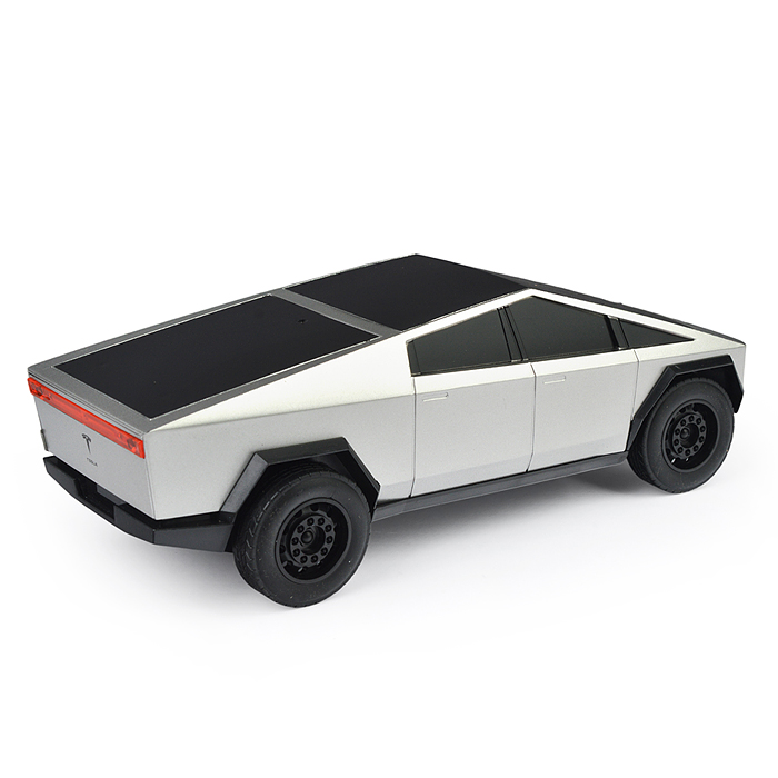 Фото к товару Машина р/у Tesla Cybertruck, 24,5 см, (свет, аккум.) серебристый, в коробке Машина р/у Tesla Cybertruck, 24,5 см, (свет, аккум.) серебристый, в коробке