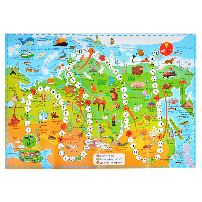 Фото к товару Настольная игра ходилка. Путешествие по России. (плотная коробка) Настольная игра ходилка. Путешествие по России. (плотная коробка)