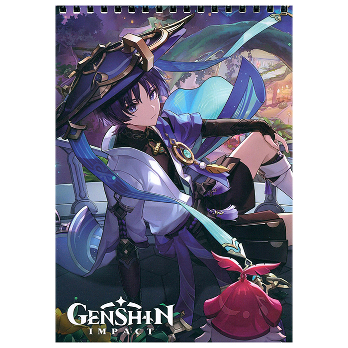 Геншин. Творческий блокнот cо стикерами A5. Избранный Странник. Геншин. Творческий блокнот cо стикерами A5. Избранный Странник.