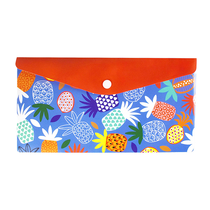 Папка для документов пластиковая "Ананасы" (полипропилен, 26x14 см)