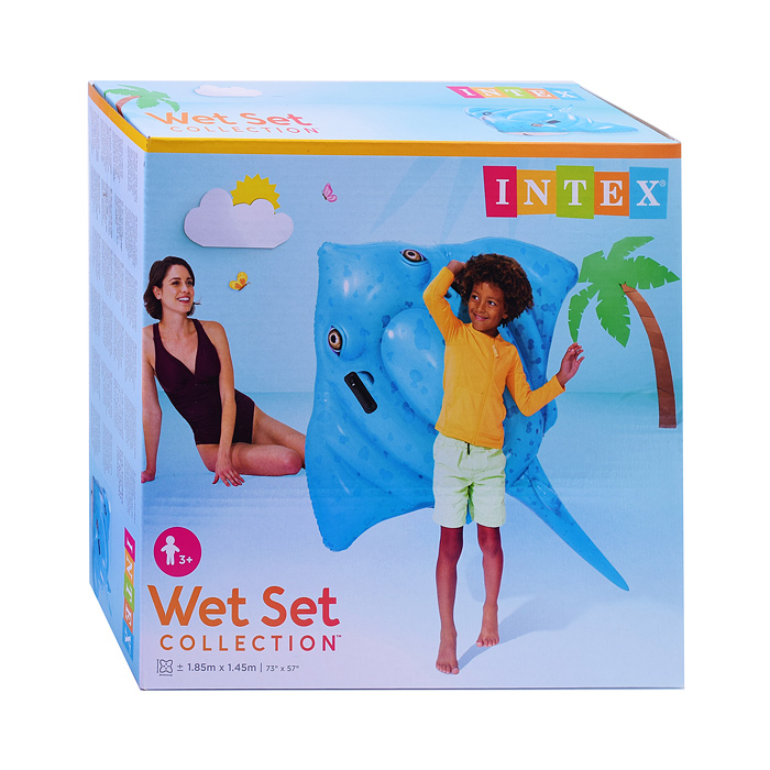 Фото к товару Матрас-плотик для плавания Скат, от 3 лет, 188x145см 57576NP INTEX Матрас-плотик для плавания Скат, от 3 лет, 188x145см 57576NP INTEX