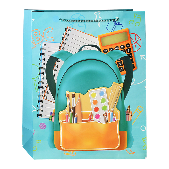 Фото к товару Пакет подарочный 00-4899 "День знаний" 26*10*32см. Пакет подарочный 00-4899 "День знаний" 26*10*32см.