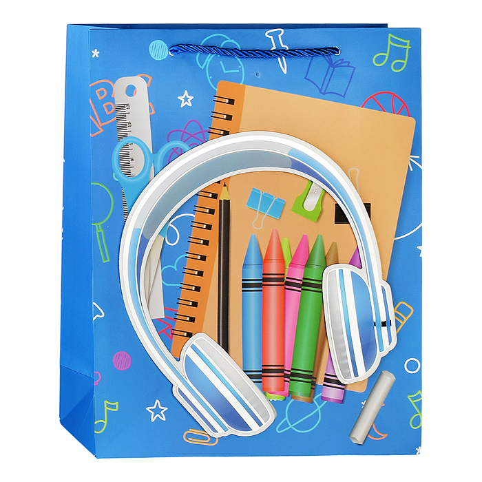 Фото к товару Пакет подарочный 00-4899 "День знаний" 26*10*32см. Пакет подарочный 00-4899 "День знаний" 26*10*32см.