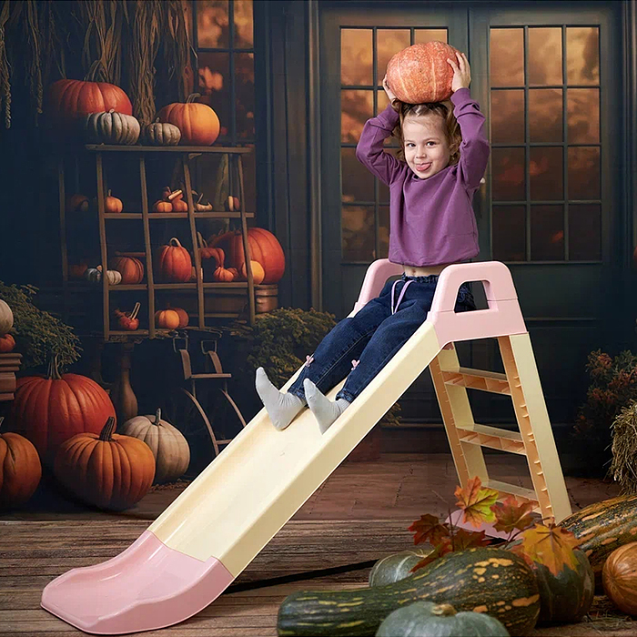 Фото к товару Горка детская OKIKID розовая 78х135х60 см Горка детская OKIKID розовая 78х135х60 см