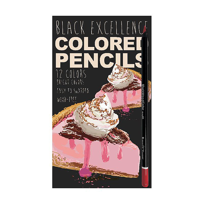 Карандаши цветные пластиковые "Black excellence" с точилкой, 12 цветов, 4 вида