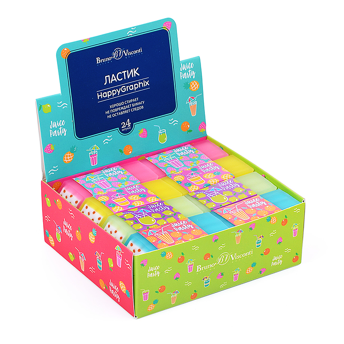 Фото к товару Ластик "HappyGraphix. Juice Party", 4 цвета Ластик "HappyGraphix. Juice Party", 4 цвета