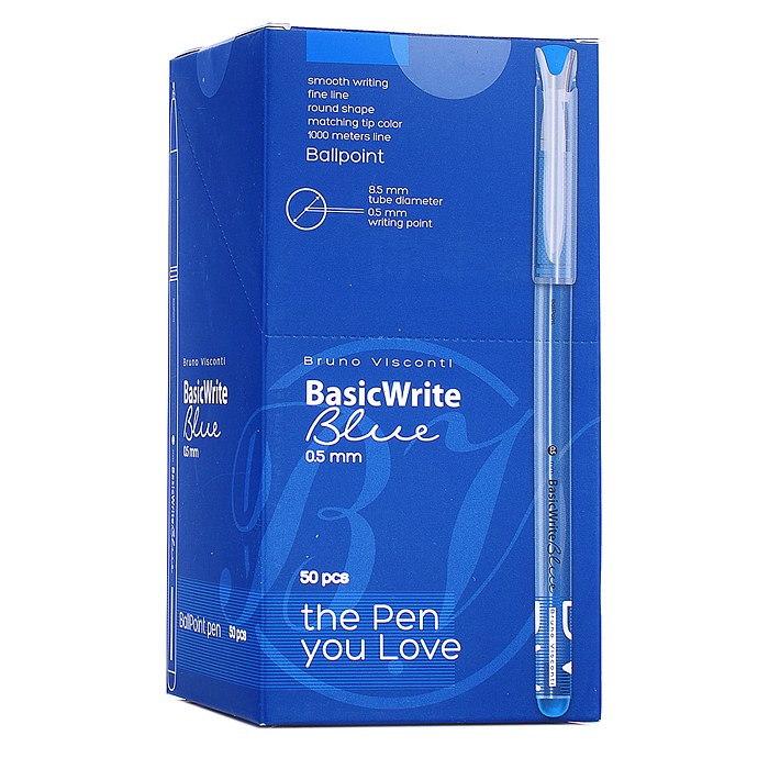 Фото к товару Ручка шариковая "BasicWrite" 0.5 мм, синяя Ручка шариковая "BasicWrite" 0.5 мм, синяя