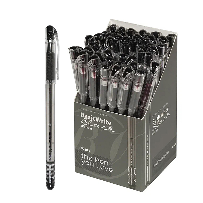 Ручка "BasicWrite" шариковая 0.5 мм, черная