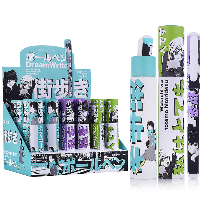 Ручка "DreamWrite. "Manga Anime. City" шариковая 0.7 мм, синяя, 3 вида