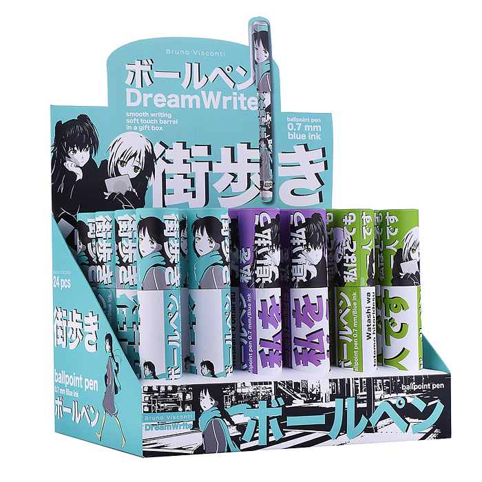 Фото к товару Ручка "DreamWrite. "Manga Anime. City" шариковая 0.7 мм, синяя, 3 вида Ручка "DreamWrite. "Manga Anime. City" шариковая 0.7 мм, синяя, 3 вида
