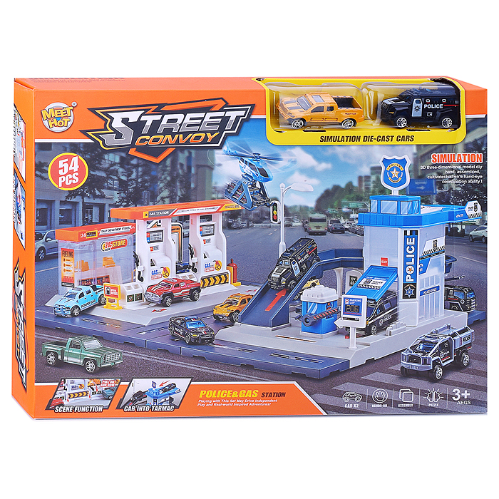 Фото к товару Парковка MH-181 "Полицейский участок" в коробке Парковка MH-181 "Полицейский участок" в коробке