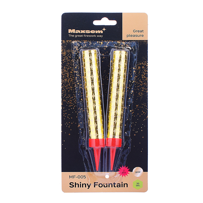 Свеча Фонтан для торта, Золото, 10 см, 2 шт.