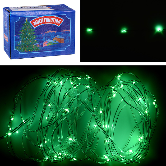 Электрогирлянда светодиодная Роса, 5 м, 50 ламп, зеленый Электрогирлянда светодиодная Роса, 5 м, 50 ламп, зеленый