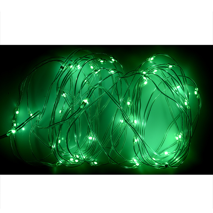 Фото к товару Электрогирлянда светодиодная Роса, 5 м, 50 ламп, зеленый Электрогирлянда светодиодная Роса, 5 м, 50 ламп, зеленый
