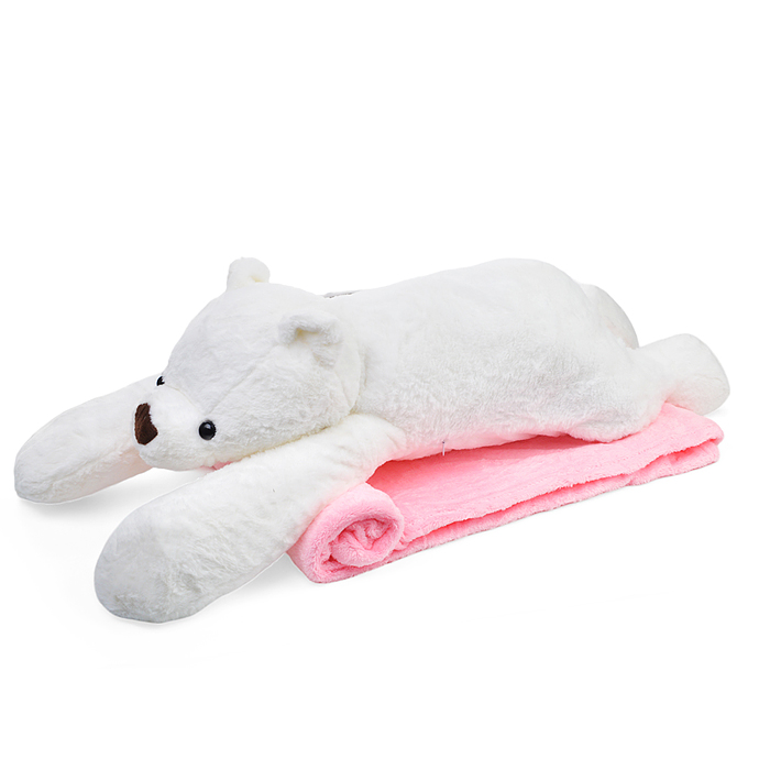 Мягкая игрушка М1212 "Медведь лежебока" с пледом, 75 см.