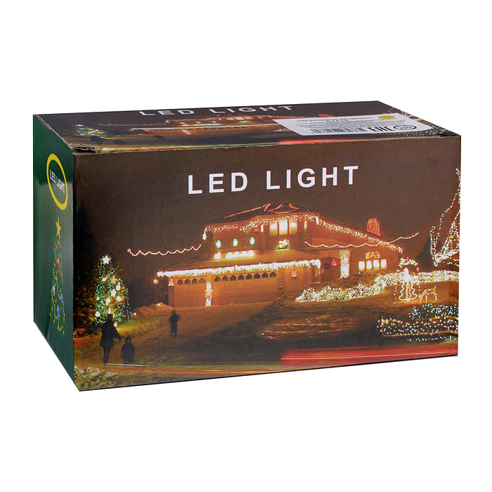 Фото к товару Электрогирлянда-занавес, светодиодная "Сосульки" 3м, 96 ламп, теплый Электрогирлянда-занавес, светодиодная "Сосульки" 3м, 96 ламп, теплый