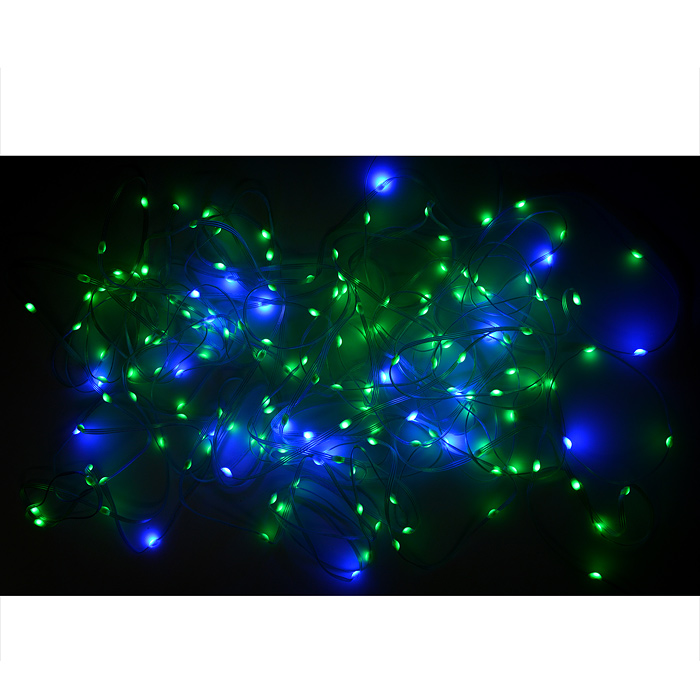 Фото к товару Электрогирлянда светодиодная Роса, 20м, пульт, USB, цветная Электрогирлянда светодиодная Роса, 20м, пульт, USB, цветная