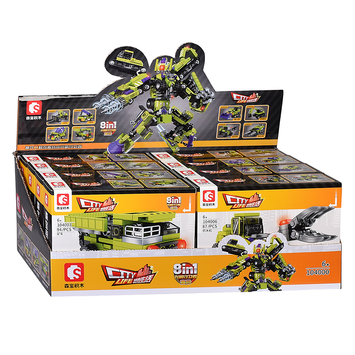 Конструктор 104000-104007 "Строительная техника" в коробке