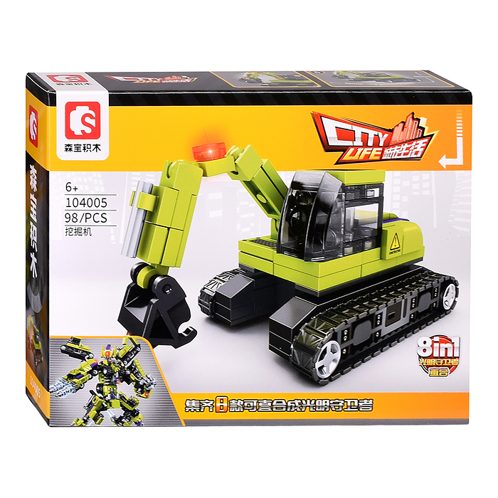 Конструктор 104000-104007 "Строительная техника" в коробке