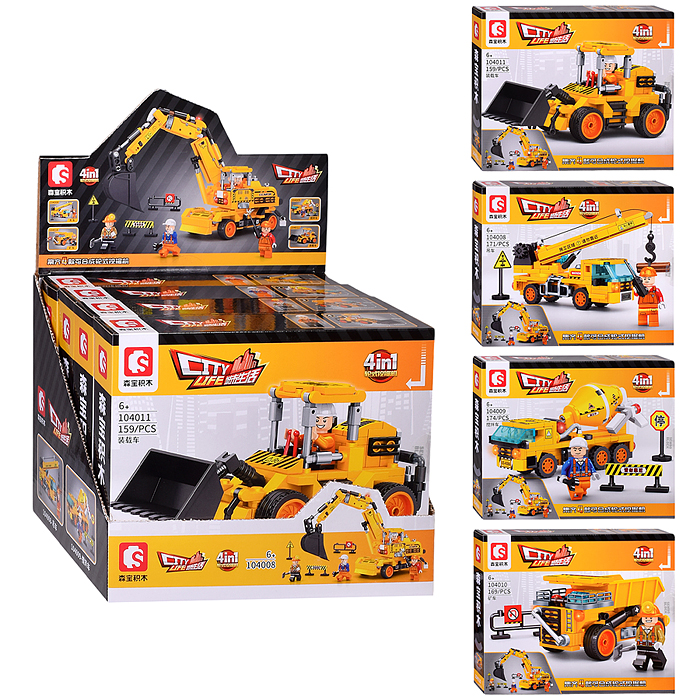 Конструктор 104008-104011 "Спецмашина" в коробке