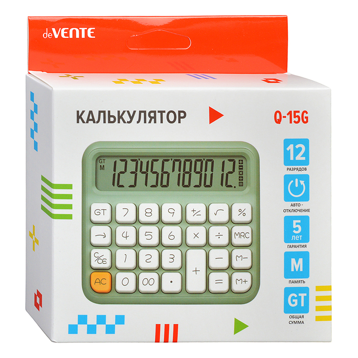 Фото к товару Калькулятор настольный Q-15G, 152x132x38 мм, 12 разрядный Калькулятор настольный Q-15G, 152x132x38 мм, 12 разрядный