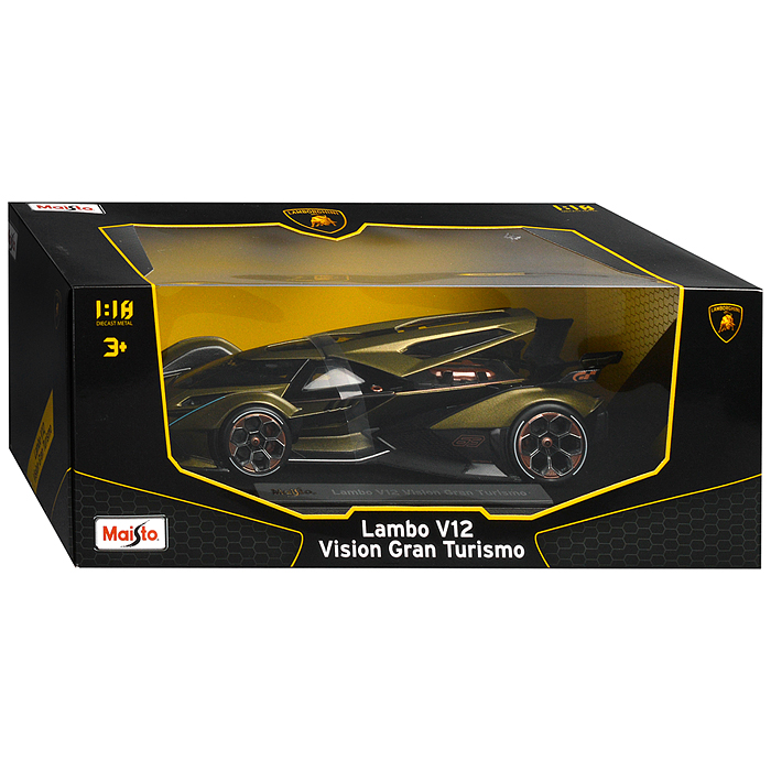 Фото к товару Машинка die-cast Lamborghini V12 Vision Gran Turismo, 1:18, зелёная, Машинка die-cast Lamborghini V12 Vision Gran Turismo, 1:18, зелёная,