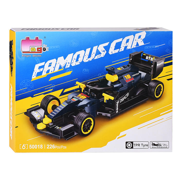 Конструктор 50018 "Спорткар" (226 дет.) в коробке Конструктор 50018 "Спорткар" (226 дет.) в коробке