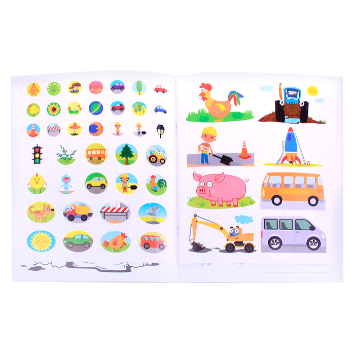 Книга-раскраска с наклейками. Синий трактор. Я рисую Наше путешествие 6+