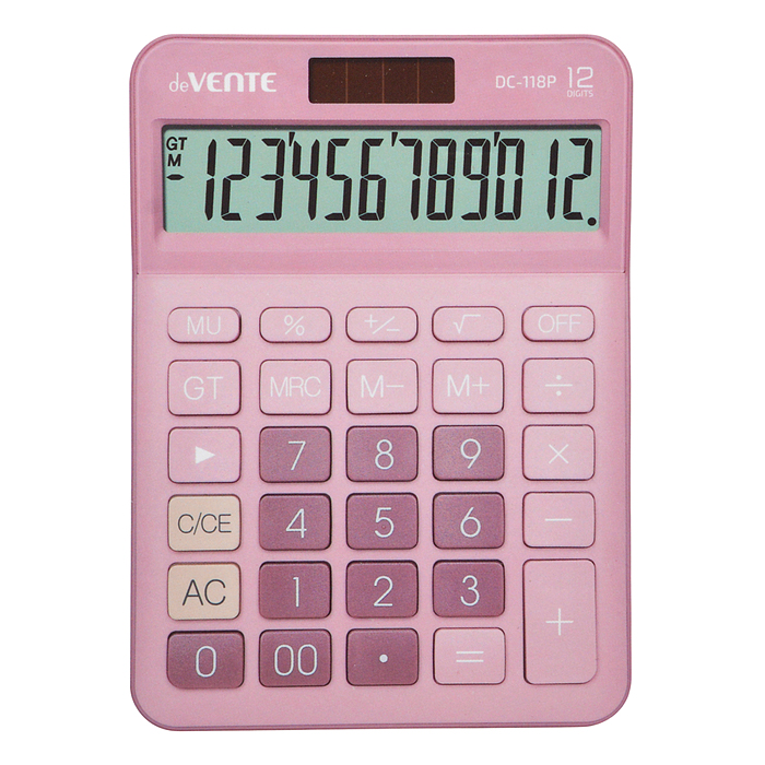 Фото к товару Калькулятор настольный DC-118P, 126x175x42 мм, 12 разрядный, двойное питание Калькулятор настольный DC-118P, 126x175x42 мм, 12 разрядный, двойное питание