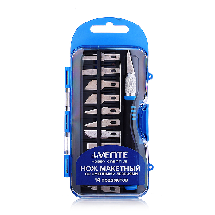 Набор ножей макетных "HOBBY CREATIVE" 14 предметов, в пластиковой коробке