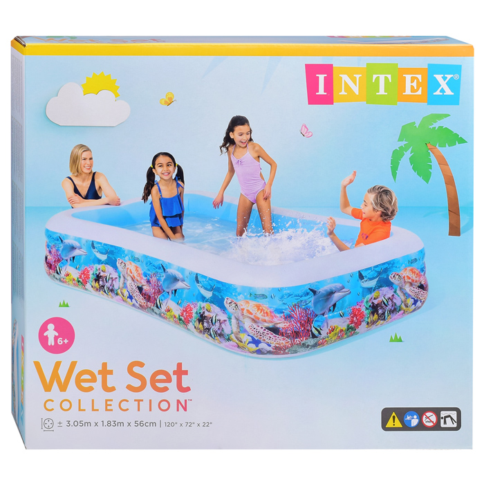 Бассейн надувной «Морское дно», 305 х 183 х 56 см, от 6 лет, 58485NP INTEX не товарный вид.нарушена 