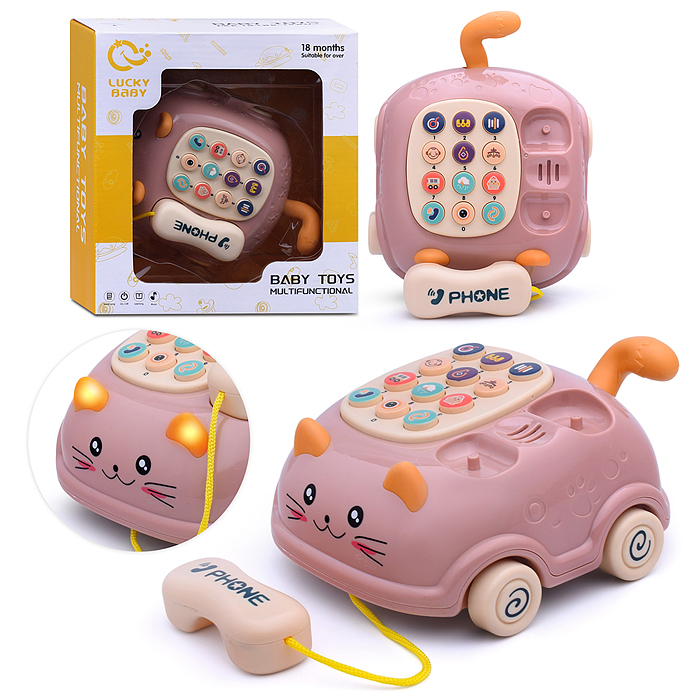 Телефон LDJ215 "Котик" на батарейках, в коробке Телефон LDJ215 "Котик" на батарейках, в коробке