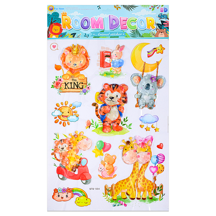 Фото к товару Наклейки интерьерные "Звери-космонавты", самоклеющиеся фигурные, объёмные размер наклейки 35*60 см. Наклейки интерьерные "Звери-космонавты", самоклеющиеся фигурные, объёмные размер наклейки 35*60 см.