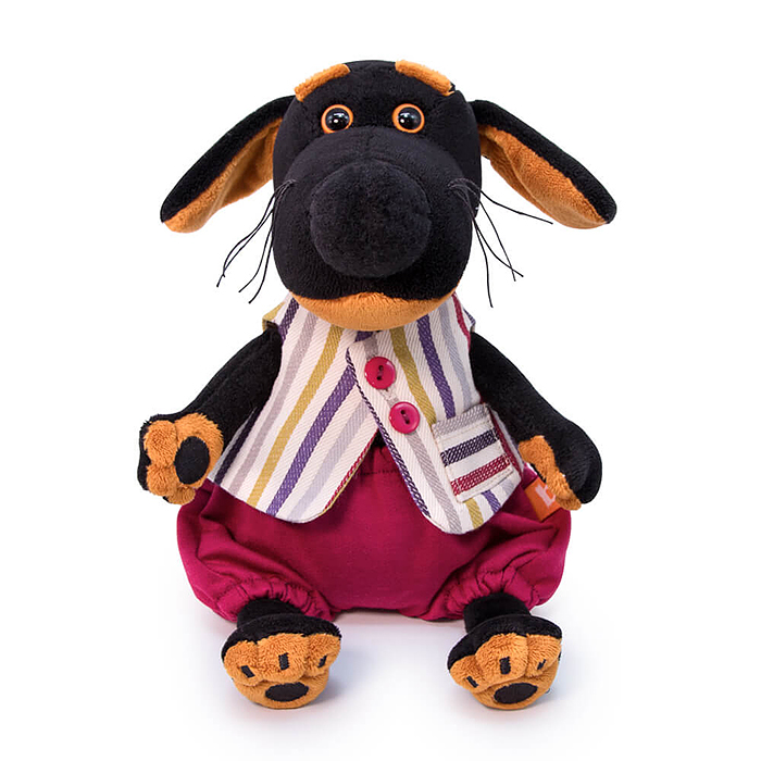 Собака Ваксон BABY в полосатом жилете