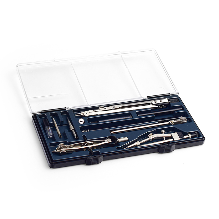 Набор чертежный из 12-и предметов, футляр 