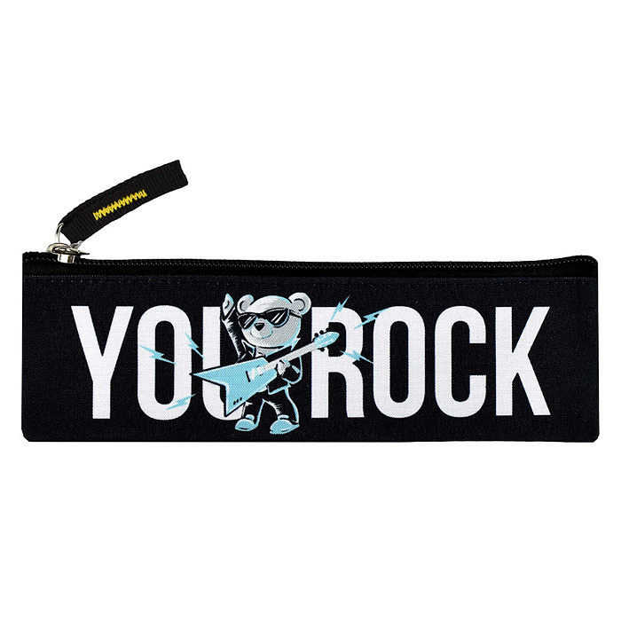Пенал школьный "РОК" без наполнения, 20х6 см, полиэстер, молния