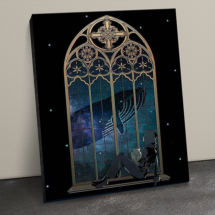 Картина по номерам 40х50 "Ночные грёзы" Чёрный холст (17 цветов)