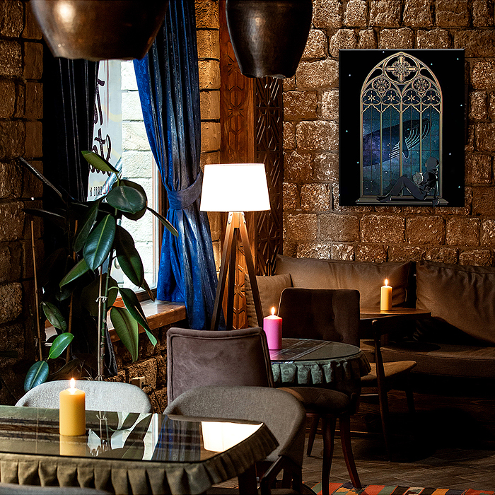 Картина по номерам 40х50 "Ночные грёзы" Чёрный холст (17 цветов)