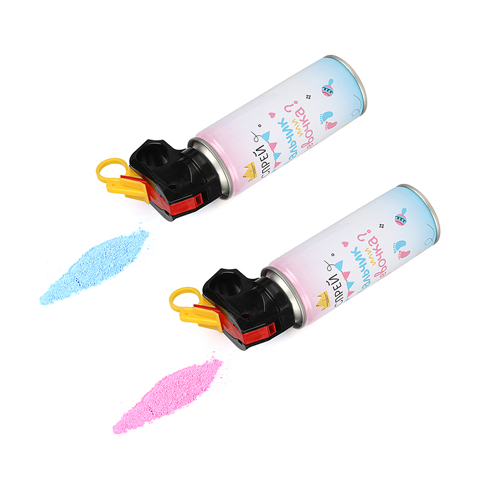 Спрей краска Холи для Гендер Пати, 6-7 сек, в коробке, Розовый, 100 г.